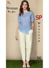 Sky Blue And Off White Arya SP Women Latest Exclusive Casual Wear Poli Rayon Printed Top And Pent 06